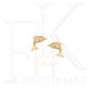 Aretes de Oro Delfin acabado en Oro Jaspeado de 14k